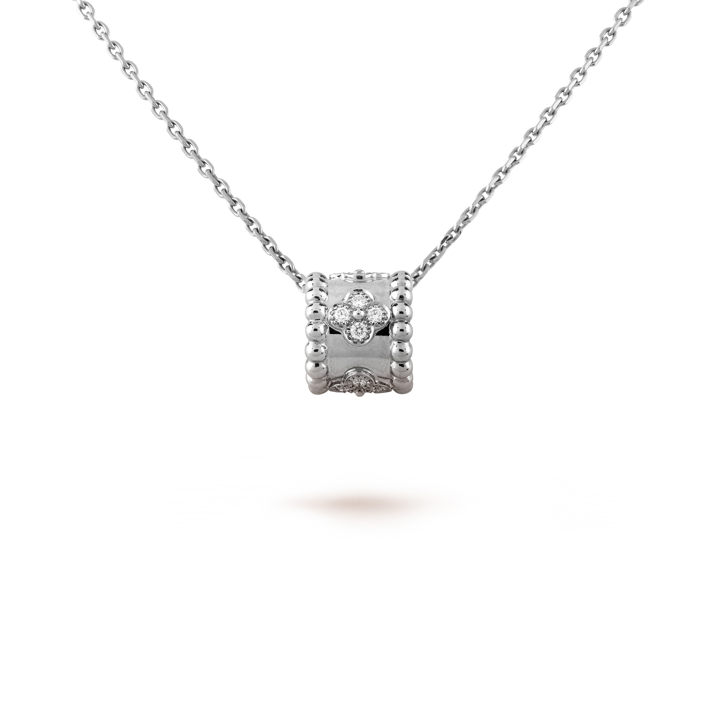 VAN CLEEF ARPELS PERLÉE CLOVERS PENDANT - WHITE GOLD, DIAMOND  VCARO2EF00